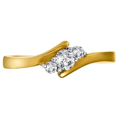 Pierścionek zaręczynowy z żółtego złota z brylantami 0,14ct - PB/036b