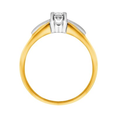 Pierścionek zaręczynowy z żółtego złota z brylantem 0,08ct - PB/037b