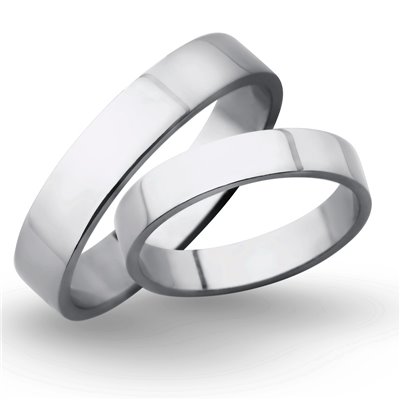 Obrączki ślubne z białego złota o szerokości 5mm - OB/004