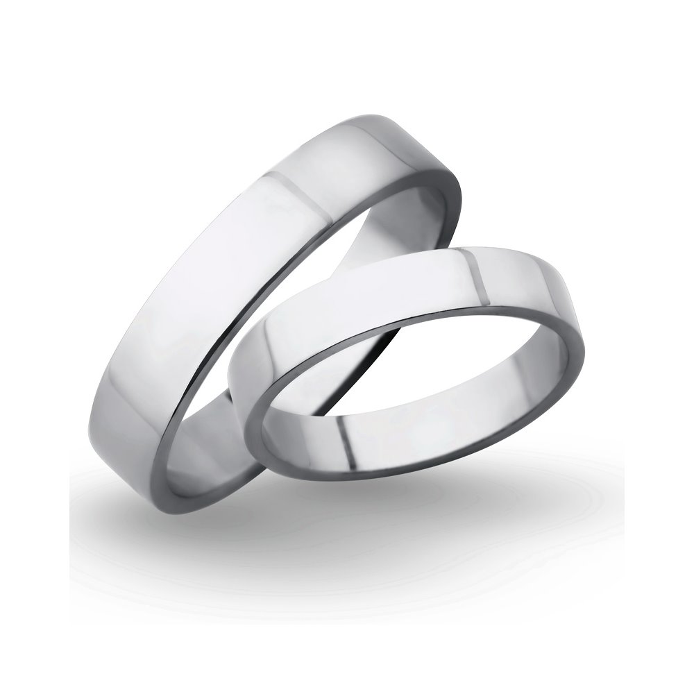 Obrączki ślubne z białego złota o szerokości 5mm - OB/004