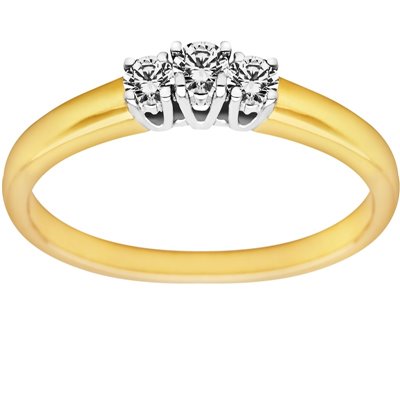 Pierścionek zaręczynowy z żółtego złota z brylantami 0,22ct - PB/038b