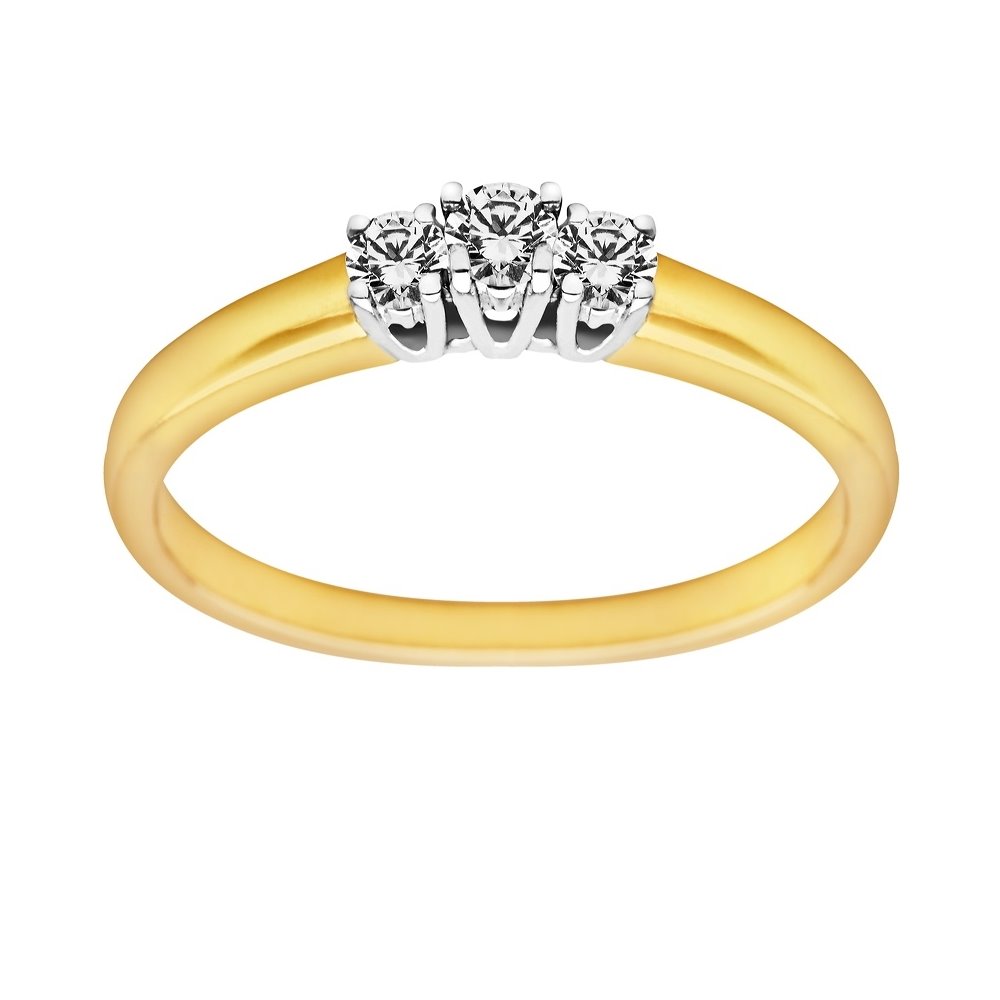 Pierścionek zaręczynowy z żółtego złota z brylantami 0,22ct - PB/038b