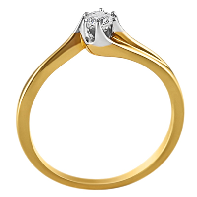 Pierścionek zaręczynowy z żółtego złota z brylantami 0,13ct - PB/084