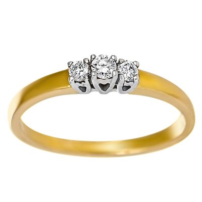 Pierścionek zaręczynowy z żółtego złota z brylantami 0,22ct - PB/038b