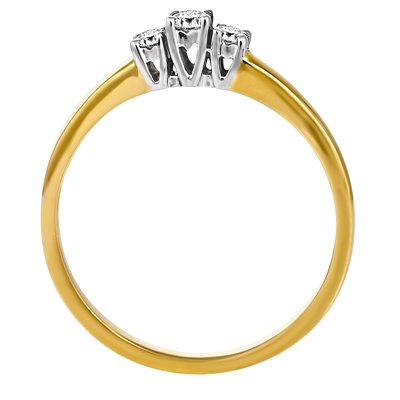 Pierścionek zaręczynowy z żółtego złota z brylantami 0,22ct - PB/038b