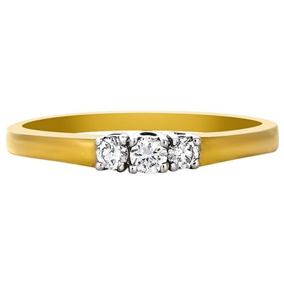 Pierścionek zaręczynowy z żółtego złota z brylantami 0,22ct - PB/038b