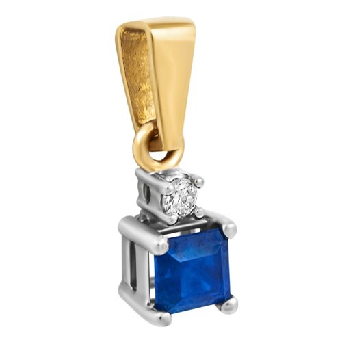 Zawieszka z szafirem i brylantem 0,035ct - ZK/002c