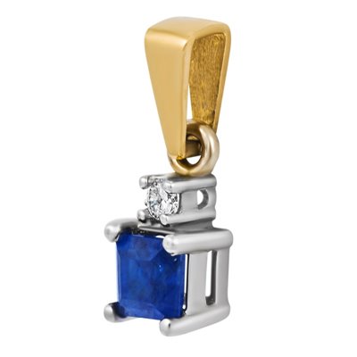 Zawieszka z szafirem i brylantem 0,035ct - ZK/002c