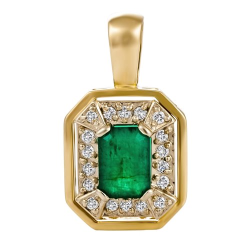 Zawieszka ze szmaragdem i brylantami 0,18ct - ZK/003d