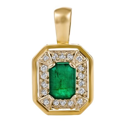 Zawieszka ze szmaragdem i brylantami 0,18ct - ZK/003d