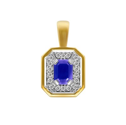 Zawieszka z tanzanitem i brylantami 0,18ct - ZK/003e