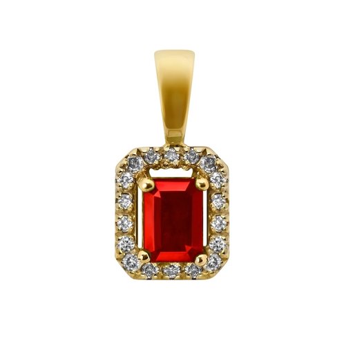 Zawieszka z rubinem i brylantami 0,14ct - ZK/005b