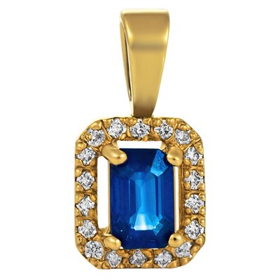 Zawieszka z szafirem i brylantami 0,14ct - ZK/005c