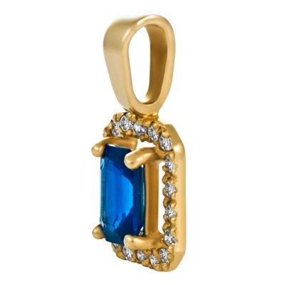 Zawieszka z szafirem i brylantami 0,14ct - ZK/005c