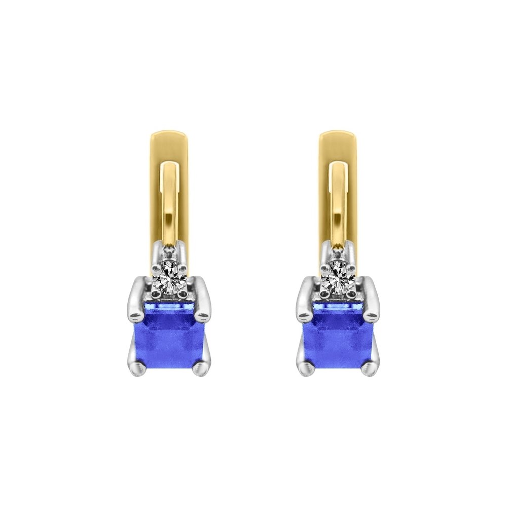 Kolczyki z tanzanitami i brylantami 0,07ct - KK/002e