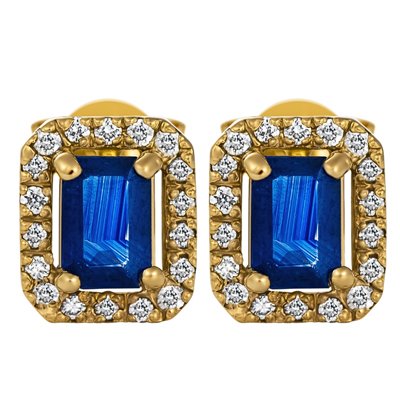 Kolczyki z szafirami i brylantami 0,28ct - KK/003c