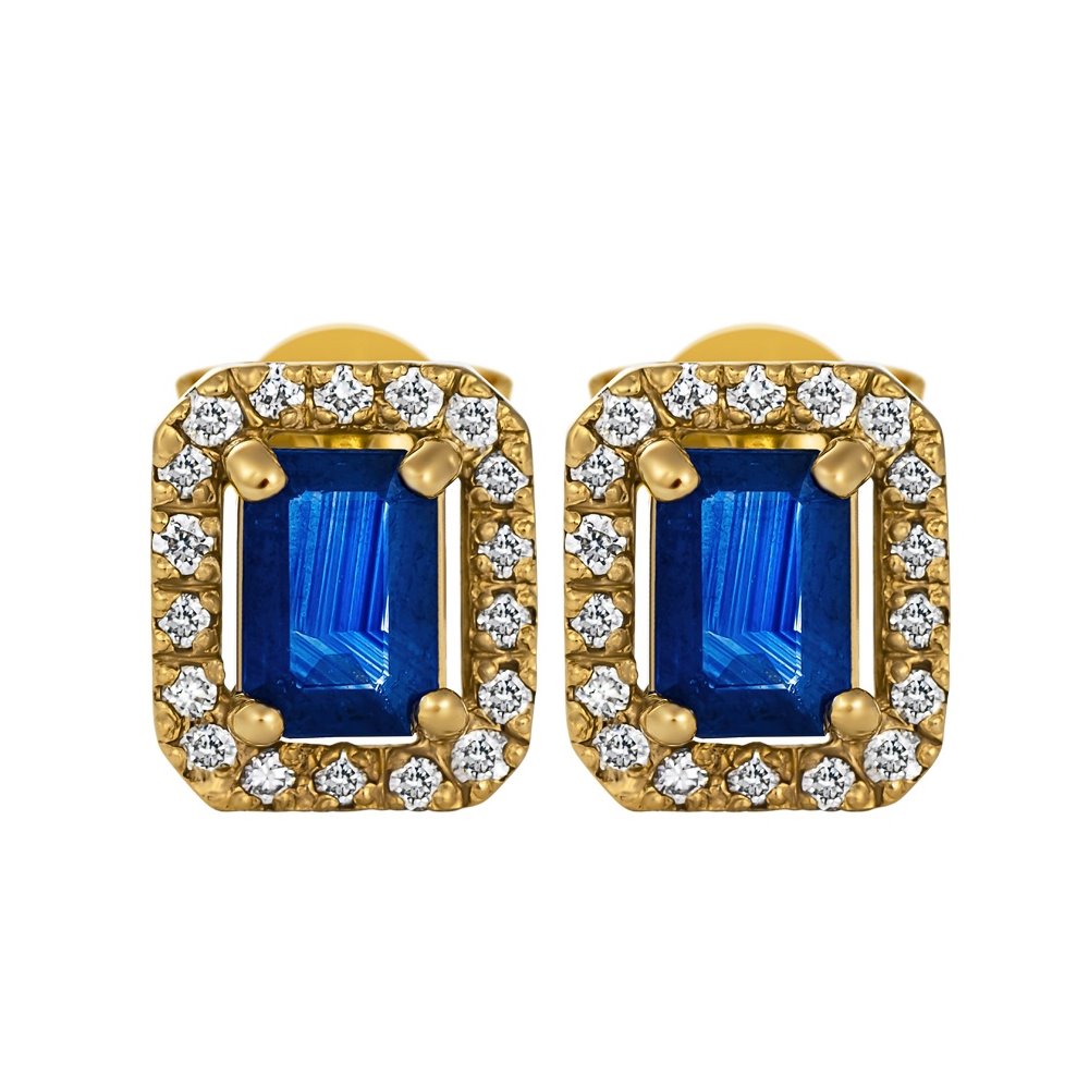 Kolczyki z szafirami i brylantami 0,28ct - KK/003c