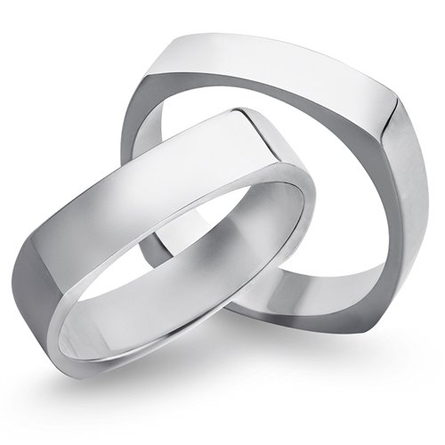 Obrączki ślubne z białego złota o szerokości 5mm - OB/006