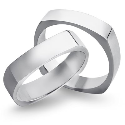 Obrączki ślubne z białego złota o szerokości 5mm - OB/006