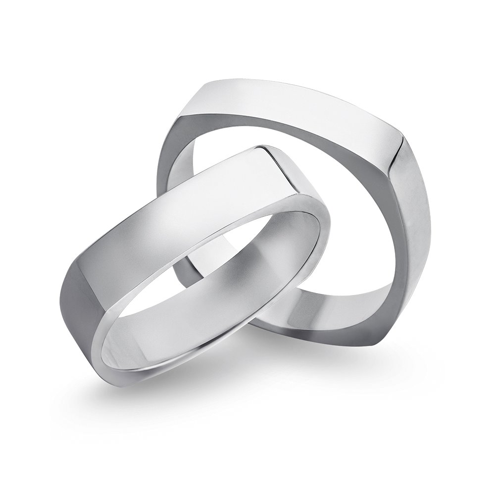 Obrączki ślubne z białego złota o szerokości 5mm - OB/006