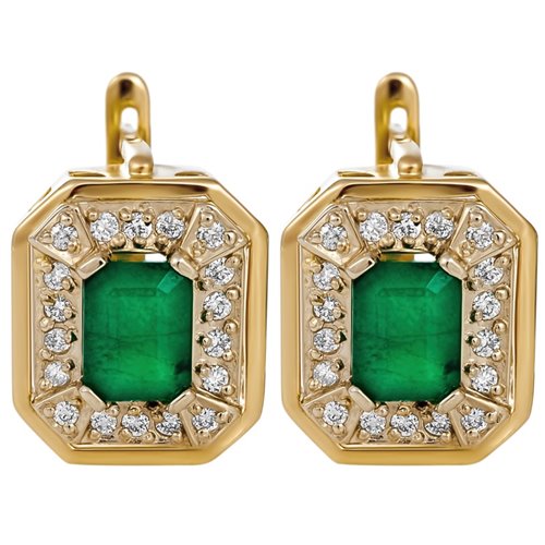 Kolczyki ze szmaragdami i brylantami 0,36ct - KK/006d