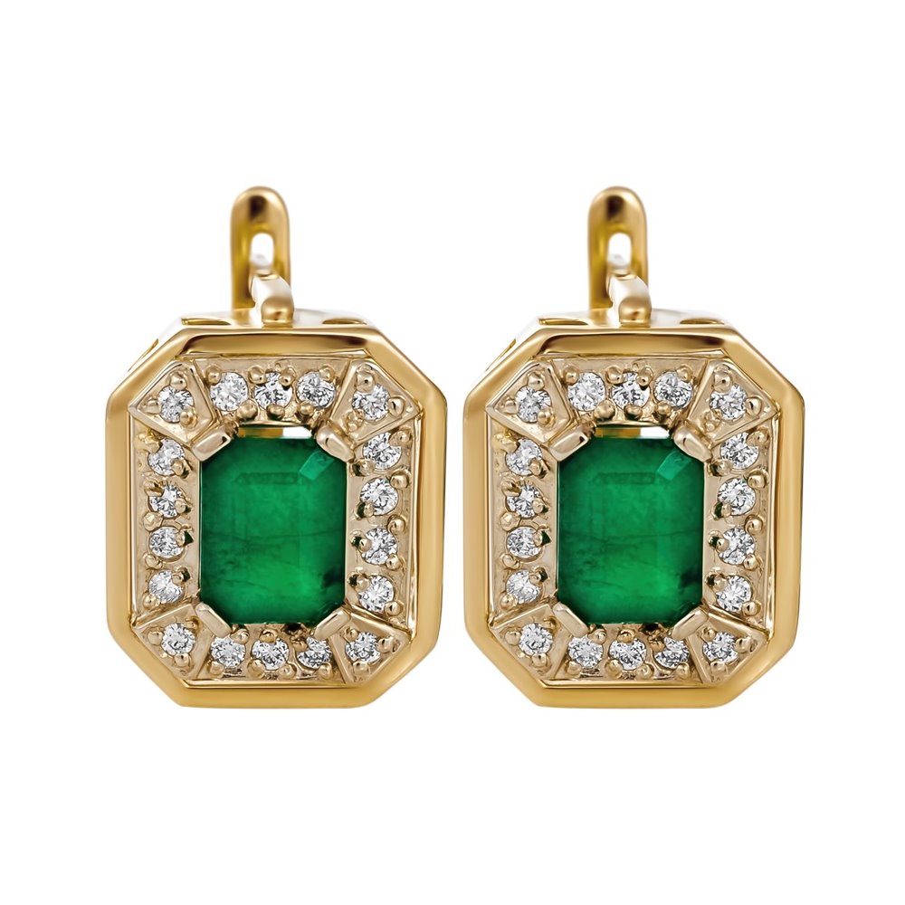 Kolczyki ze szmaragdami i brylantami 0,36ct - KK/006d