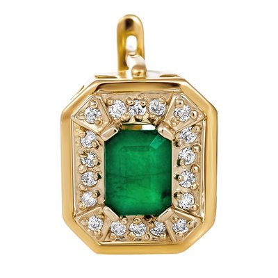 Kolczyki ze szmaragdami i brylantami 0,36ct - KK/006d