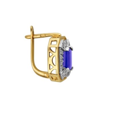 Kolczyki z tanzanitami i brylantami 0,36ct - KK/006e