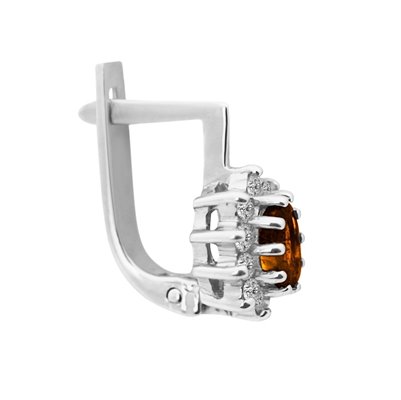 Kolczyki z granatami i brylantami 0,30ct - KK/007a